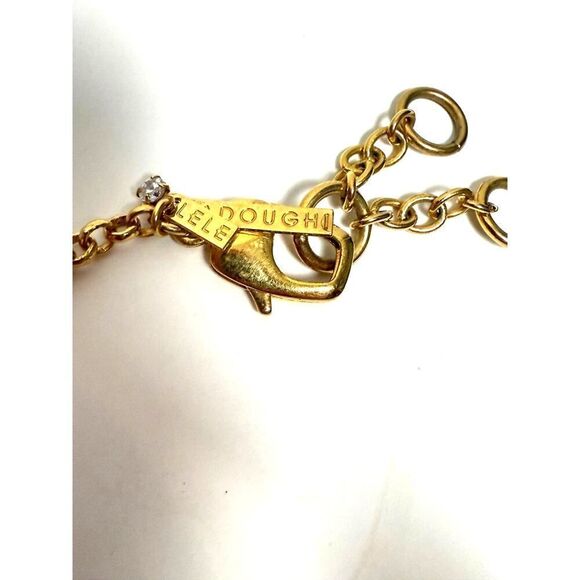 Lele Sadoughi Stone Feathered Fan Collar Necklace - Picture 4 of 4